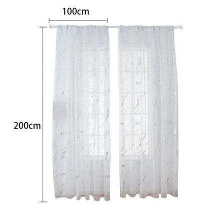 Gjennomsiktig voilegardin med gullmønster