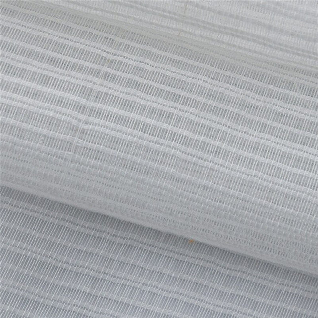 Hvit florlett gardin med maljer