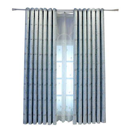 Tynn gardin Satoro med blomsterbroderi