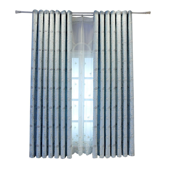 Tynn gardin Satoro med blomsterbroderi