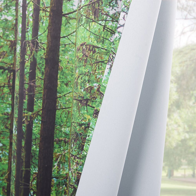 Utendørs gardin med trykt skogmotiv