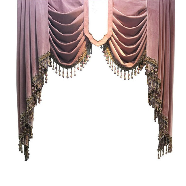 Velur lystett gardin med damaskmønster