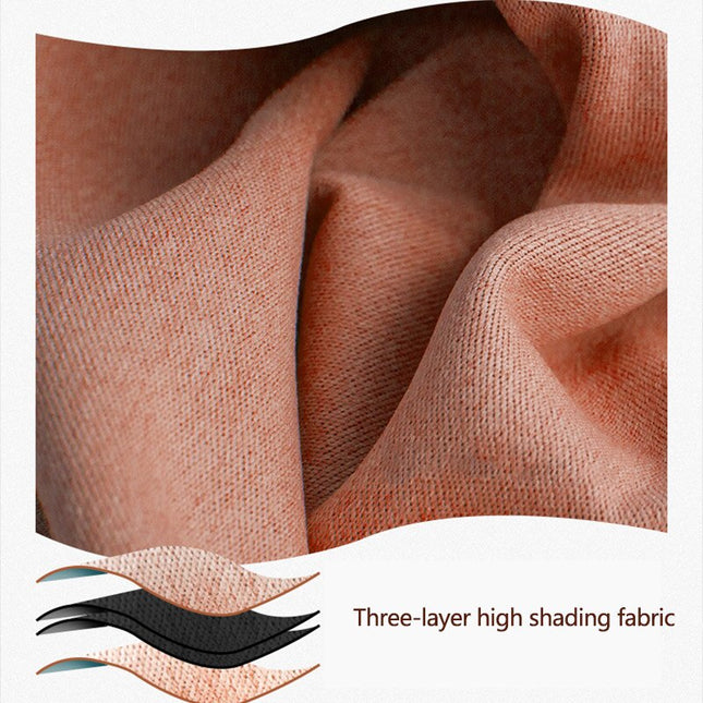 Praktisk ferskenfarget gardin med borrelås