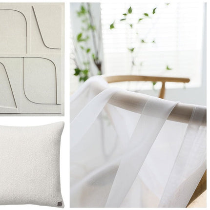 Moderne hvit gjennomsiktig gardin stue