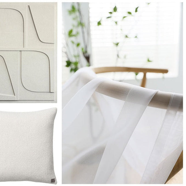 Moderne hvit gjennomsiktig gardin stue