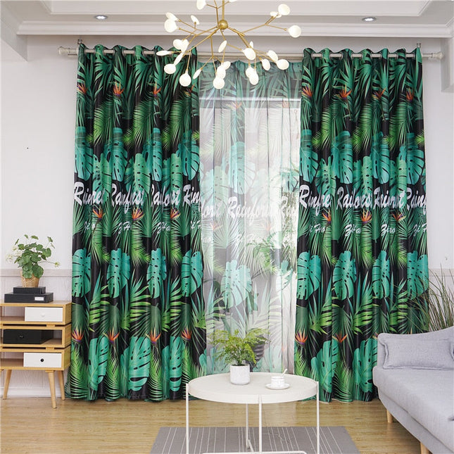 Mørkleggingsgardin med frodig jungelmotiv