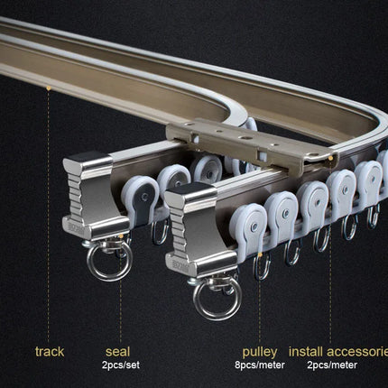 Fleksibel gardinskinne for buede vegger