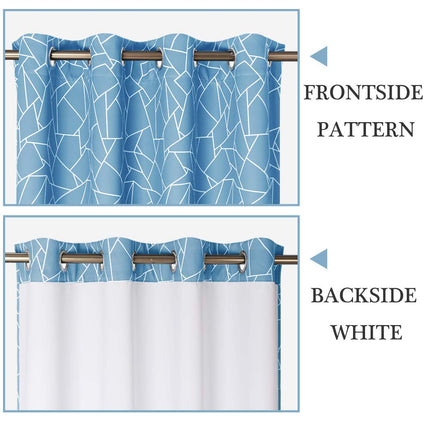 Mørkleggingsgardin med moderne grafisk mønster