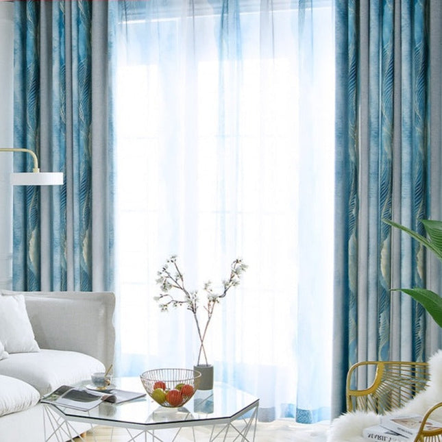 Gardin med blå fargegradient