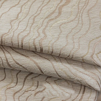 Brun mørkleggingsgardin med bølget mønster