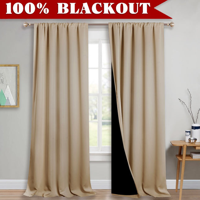 Beige mørkleggingsgardin Forsa for stue