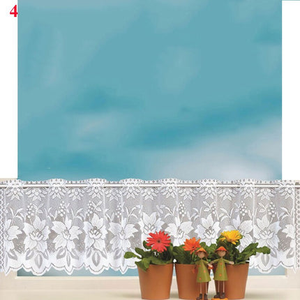 Klassisk blondekappe til kjøkkenvindu