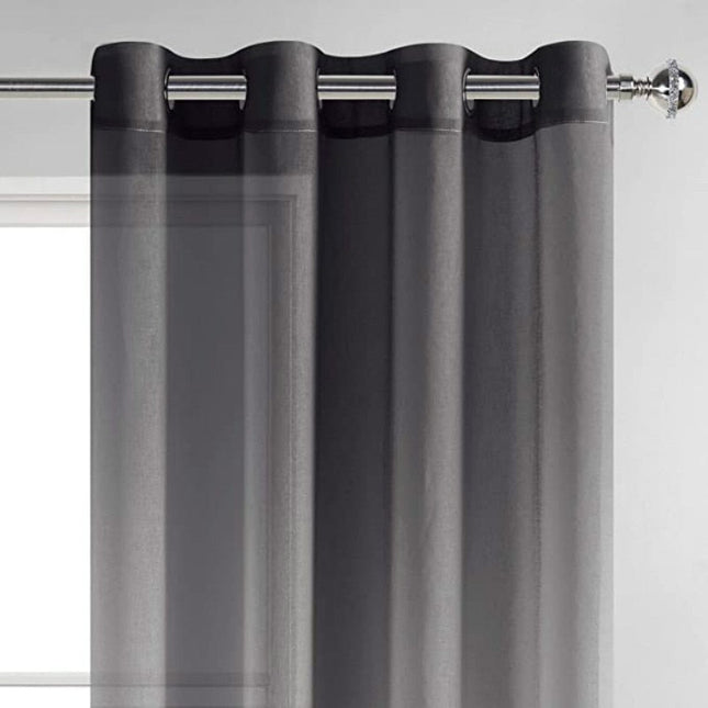 Gradert gjennomsiktig gardin svart og hvit