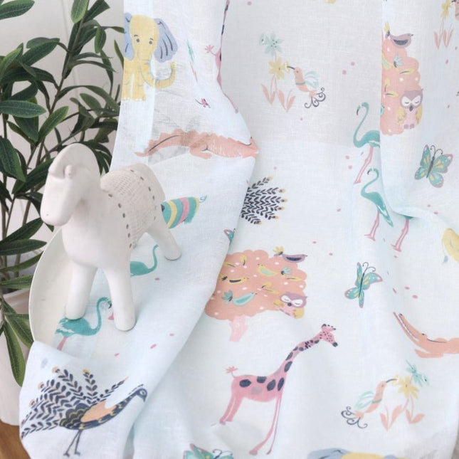 Tynn gardin til barnerom med ugler