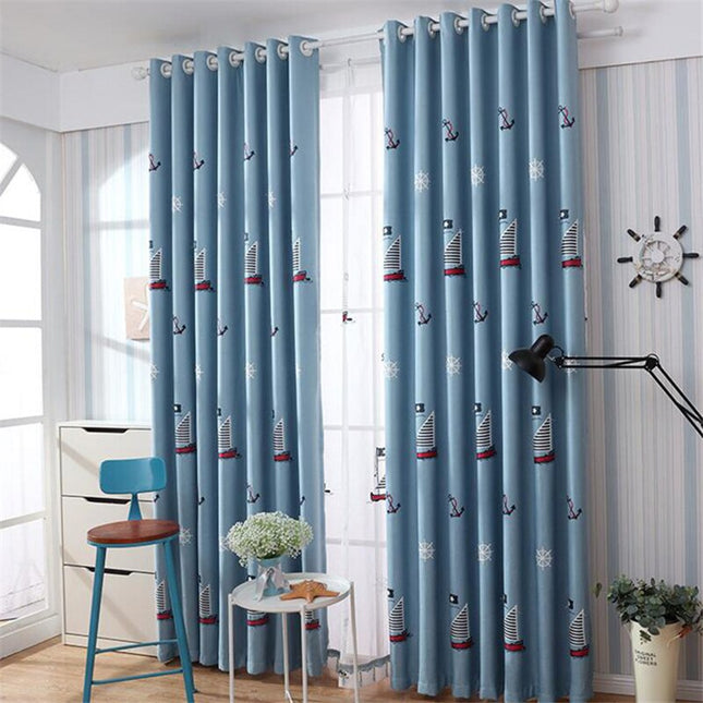 Tynn gardin Comaile med seilbåtmotiv