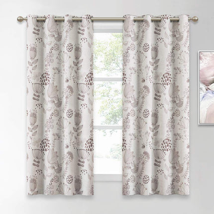 Gardin med rødt blomstermønster stue