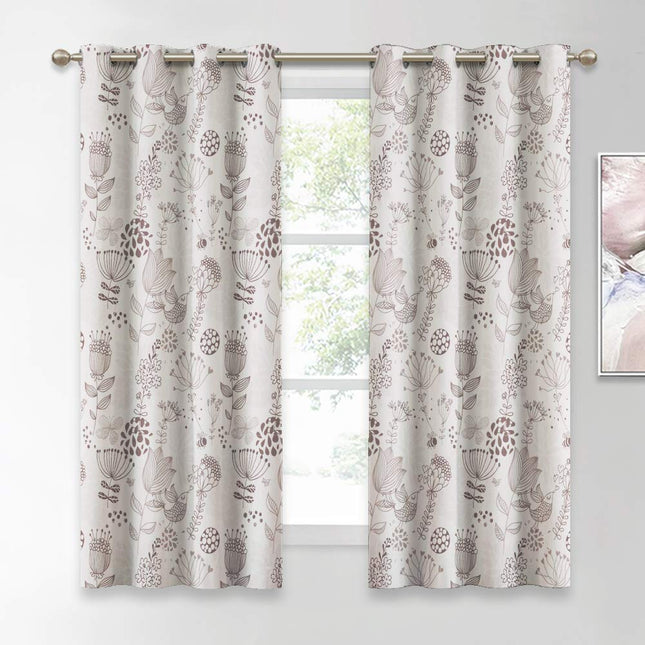 Gardin med rødt blomstermønster stue