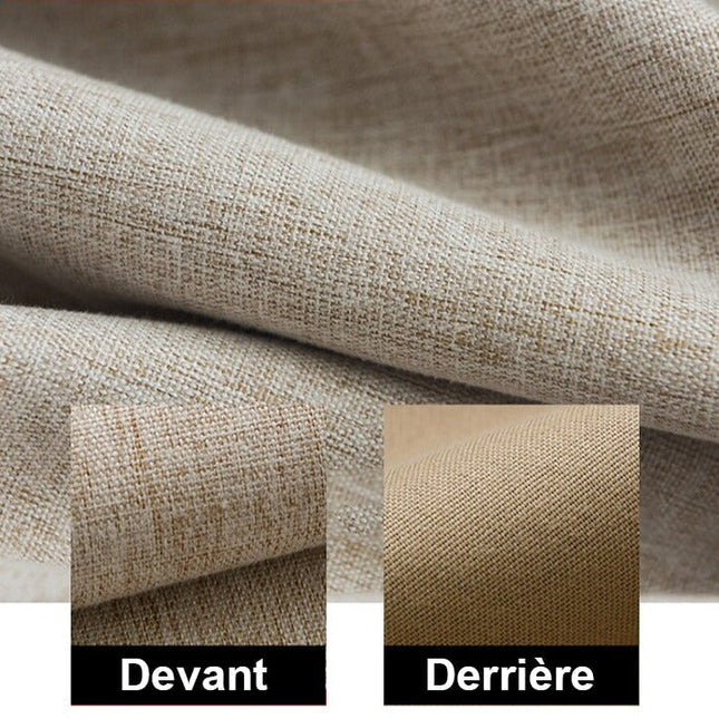 Beige lystett gardin med struktur