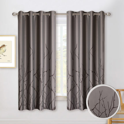 Moderne gardin med grenmønster