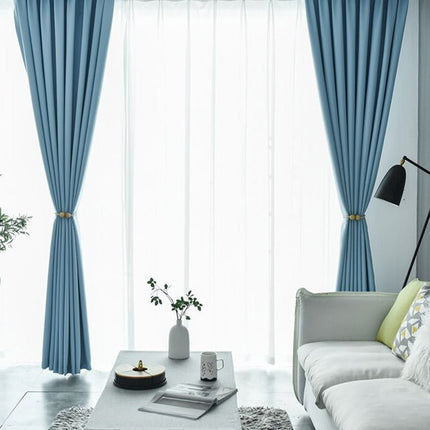 Blå mørkleggingsgardin for stue soverom