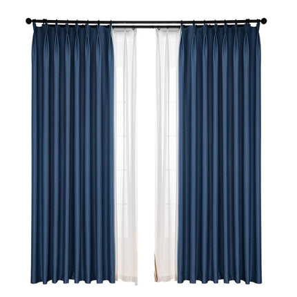 Panelgardin med moderne denim-look stoff