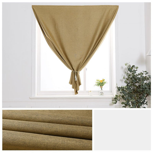 Nøttebrun knytegardin for små vinduer