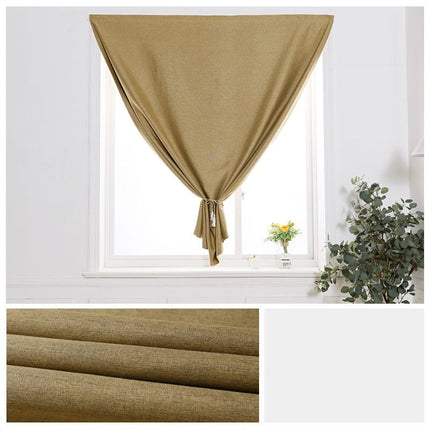 Nøttebrun knytegardin for små vinduer