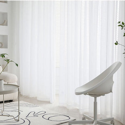 Moderne hvit gjennomsiktig gardin stue