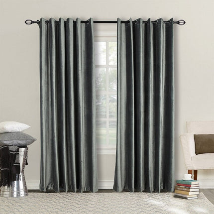 Mørkleggingsgardin i grå fløyel