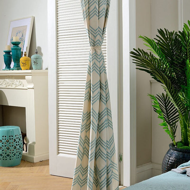 Gardin med skandinavisk geometrisk mønster