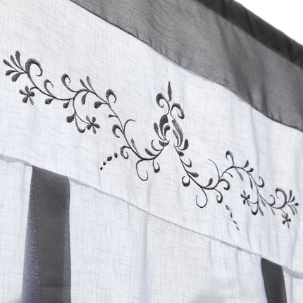 Justerbar liftgardin til kjøkkenvindu brodert