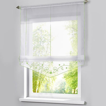 Kjøkken liftgardin med delikat broderi