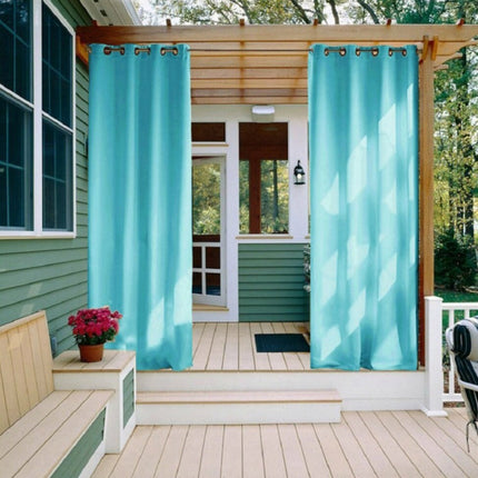 Turkis vanntett utendørs gardin med maljer