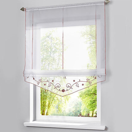 Kjøkken liftgardin med delikat broderi
