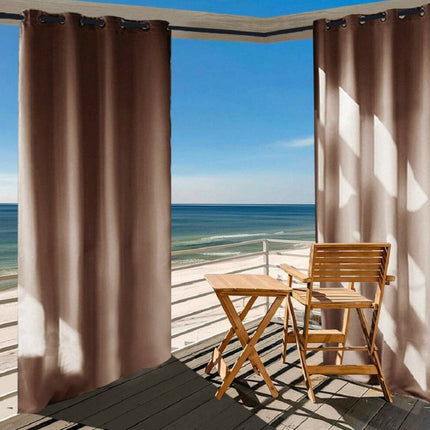 Kastanjebrun vanntett gardin for utebruk