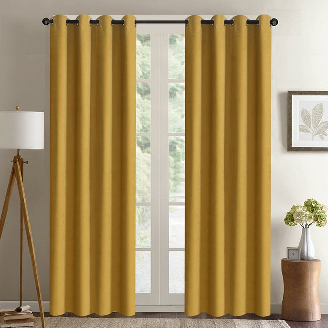 Gul mørkleggingsgardin Bauska i velur