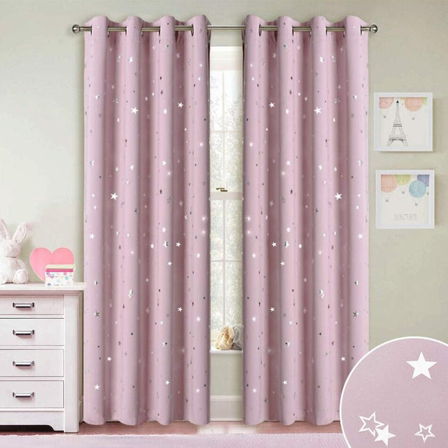 Rosa lystett gardin for barnerom