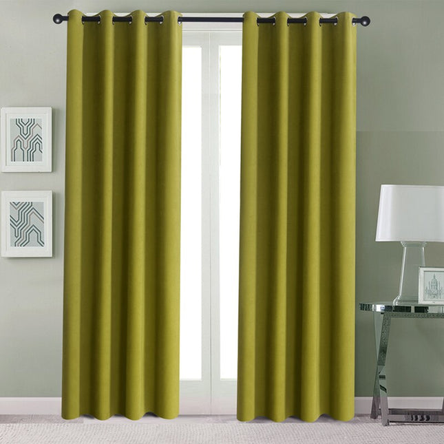 Grønn lystett panelgardin for vindu