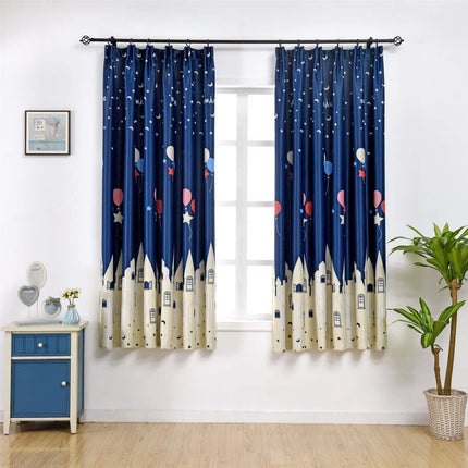 Gardin til barnerom med slottmønster