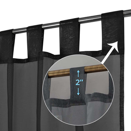 Tynn gardin med moderne stropper