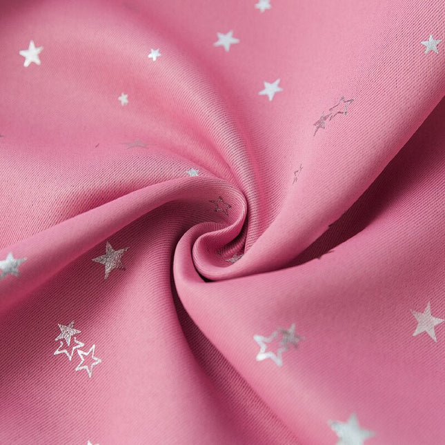 Rosa lystett gardin med stjernemotiv