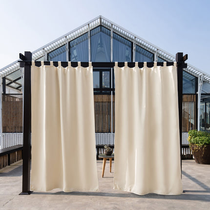 Korallfarget utendørs gardin med hemper