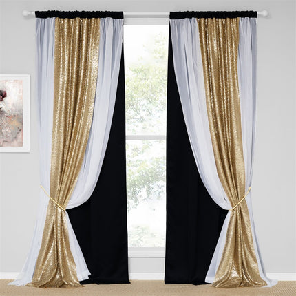 Lystett gardin Endali med sølvpaljetter