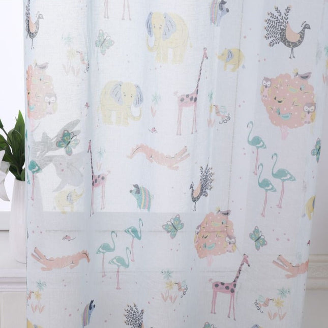 Tynn gardin til barnerom med ugler