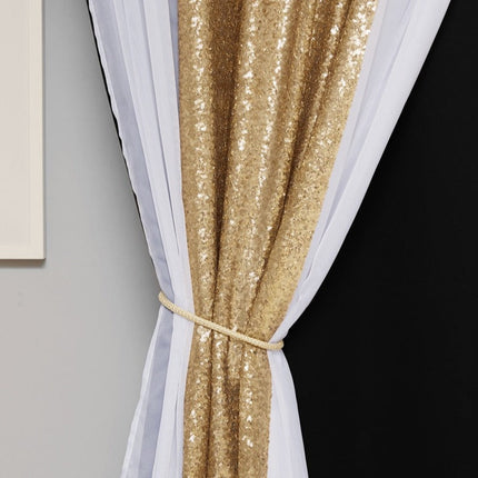 Lystett gardin Endali med sølvpaljetter