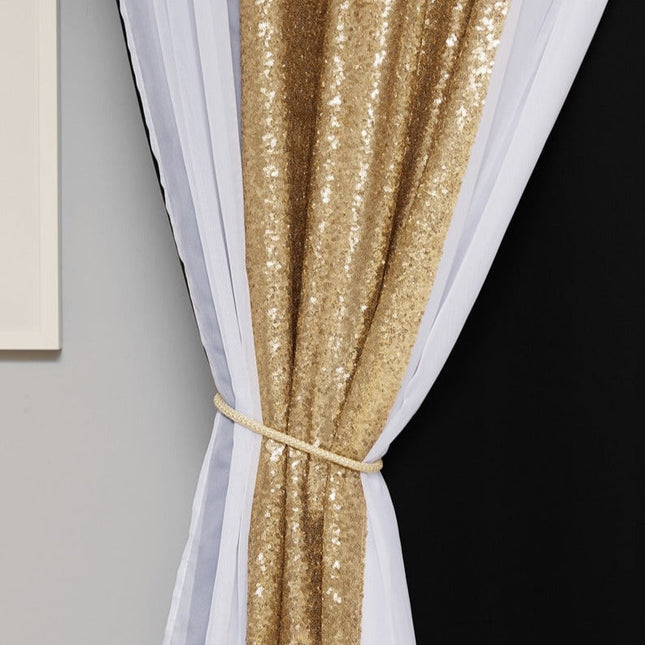 Lystett gardin Endali med sølvpaljetter