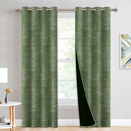 Lystett gardin med moderne rutemønster