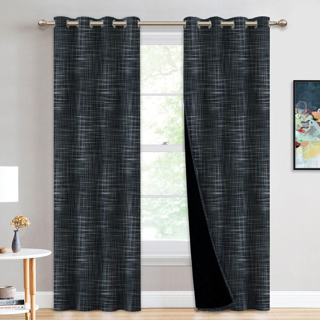 Lystett gardin med moderne rutemønster