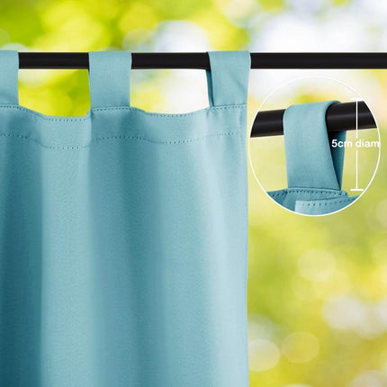 Turkis vanntett utendørs gardin med maljer