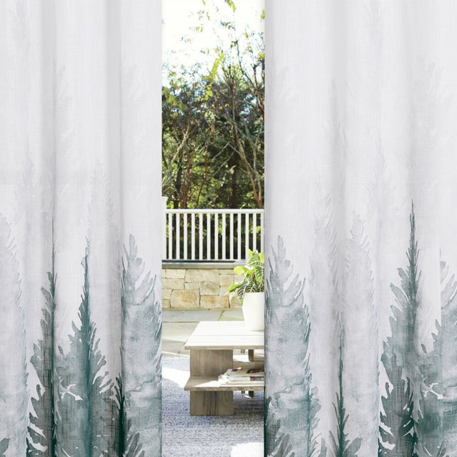 Utendørs gardin med trykt skogsmotiv